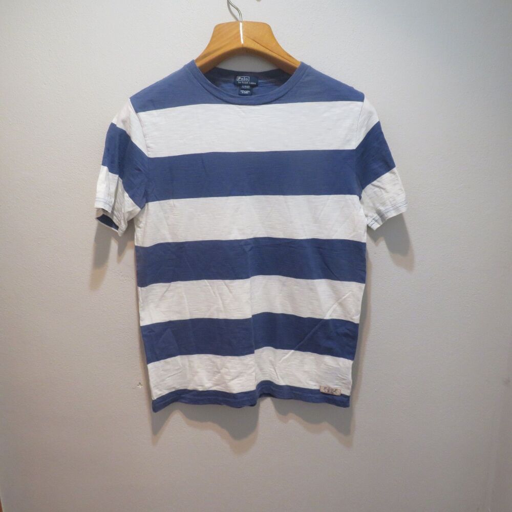 Polo Ralph Lauren Blue White Crew Neck T-Shirt Size XL 18-20